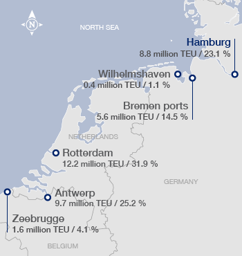 Largest North Range Ports (map)