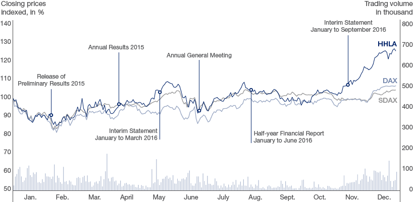 Share Price Development 2016 (diagramm)